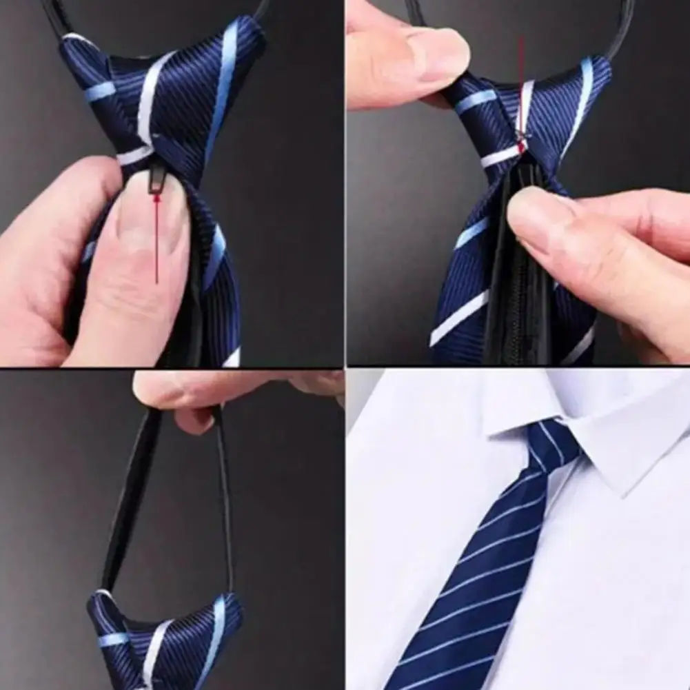 Adjustable Length Tie Stylish Men's Zipper Tie with Adjustable Length Multiple Patterns for Business Weddings Formal Events Men