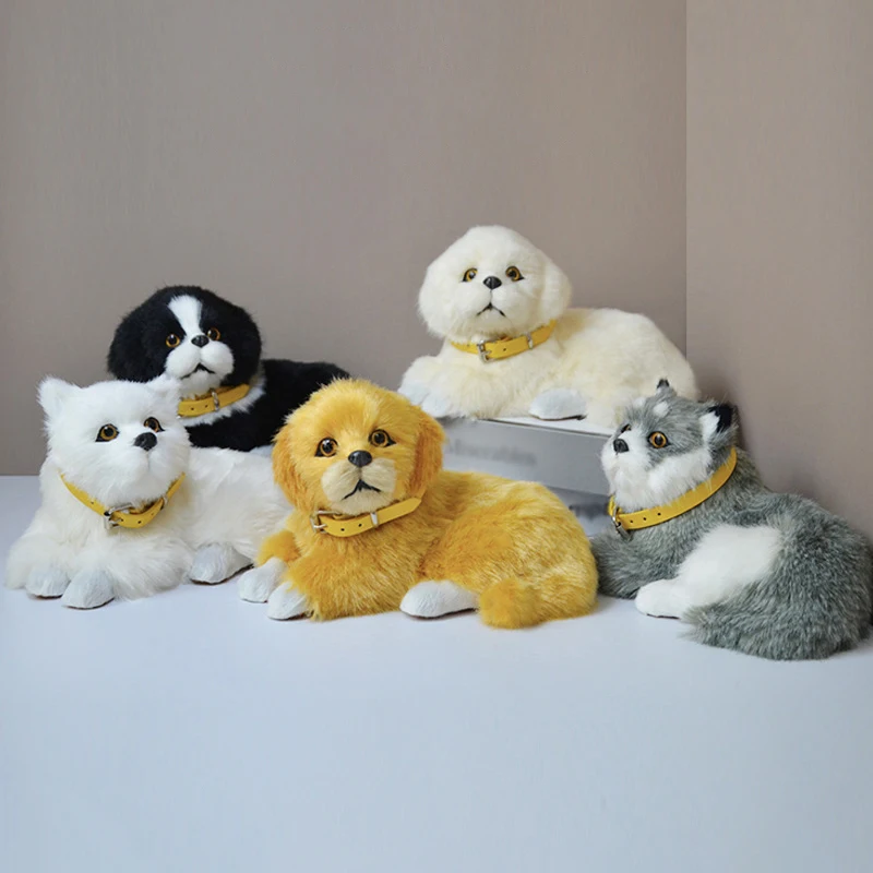 محاكاة الكلب ألعاب الدمى لطيف النوم دمية على شكل كلب Kawaii الحيوان محشوة لينة جرو لعبة تفاعلية للمنزل والسيارة الديكور