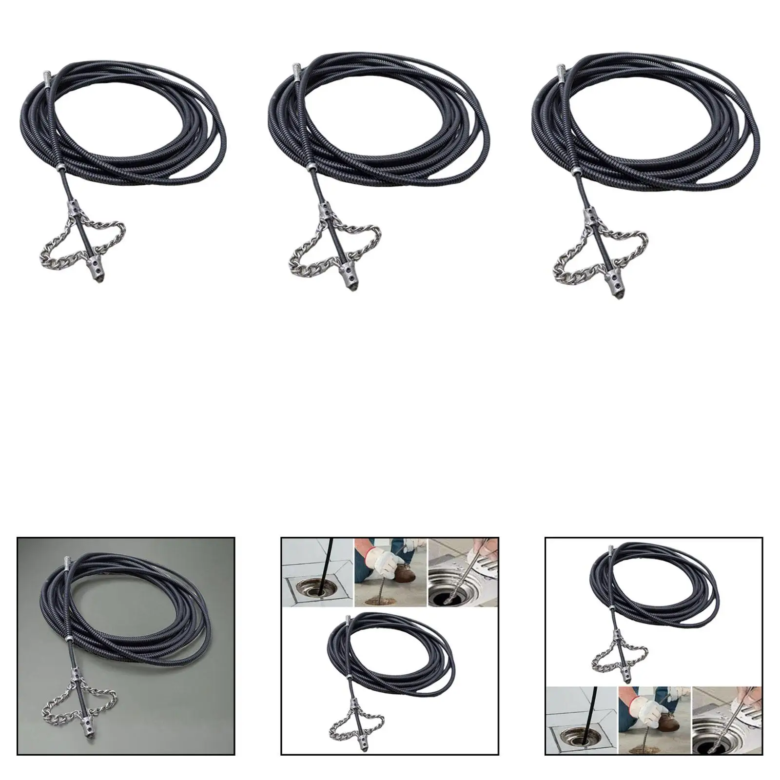 

Plumbing Snake Metal Drain Cleaner Flexible Clog Remover Hand Auger for Kitchen Bathroom Showers