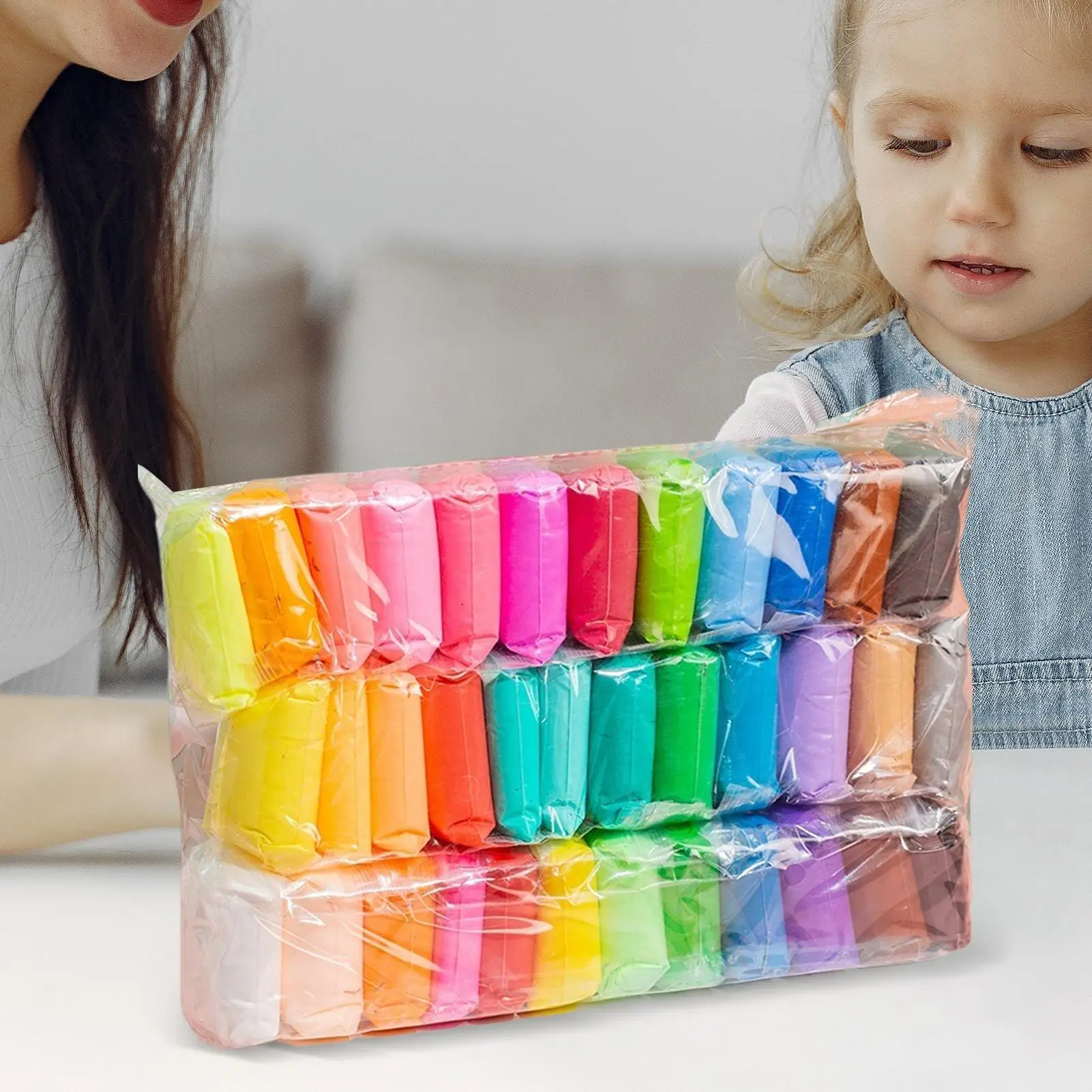Arcilla seca al aire de 12/24/36 colores, arcilla de modelado súper ligera, manualidades DIY con herramientas, juguetes educativos creativos suaves para regalos de niños