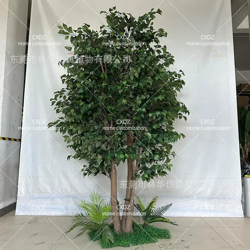 Simulated banyan tree, large floor-to-ceiling simulated tree, garden landscaping, window ornament, interior decoration, false