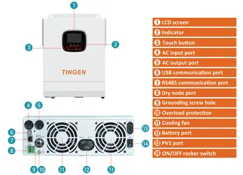 Hybridní solární invertor 5KW 5000W 48V MPPT solární invertor Hybridní jednofázový DC 48V na AC 110V 120V 220V Invertor HSI5000U 6 nejlepší prodej Měnič 48V DC na 110V AC - №5