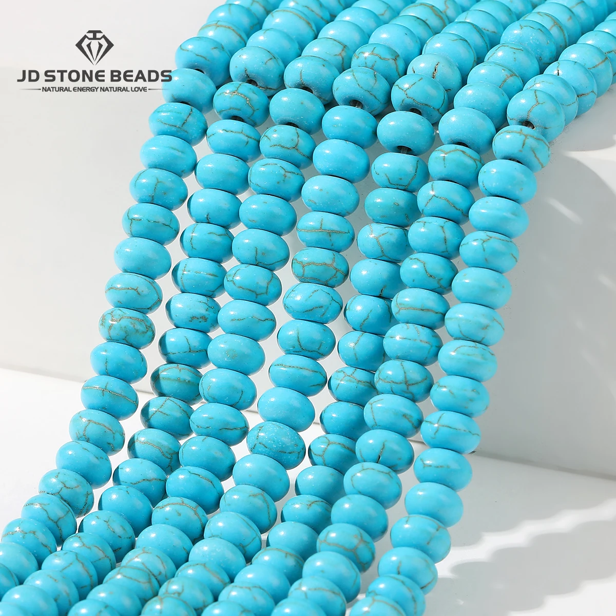 

High Quality Synthetic Blue Turquoise Abacus Shape Bead Loose Spacer Beads For Jewelry Making DIY Bracelet Necklace Accessory