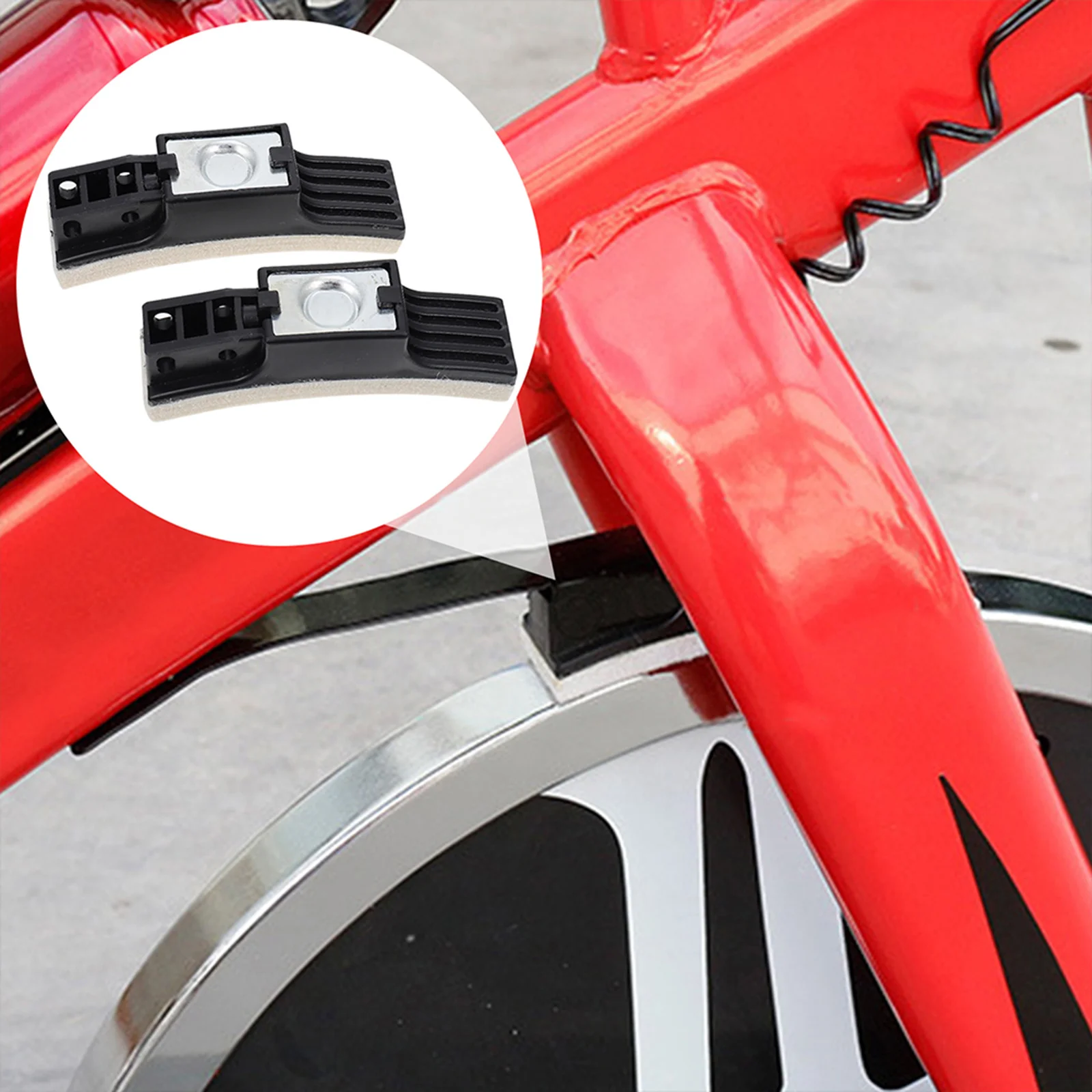 

2Pcs Cycling Brake Pad Antislide Protection Durable and Quiet for Exercise Bikes Bike Brake Pads Household Exercise Accessories