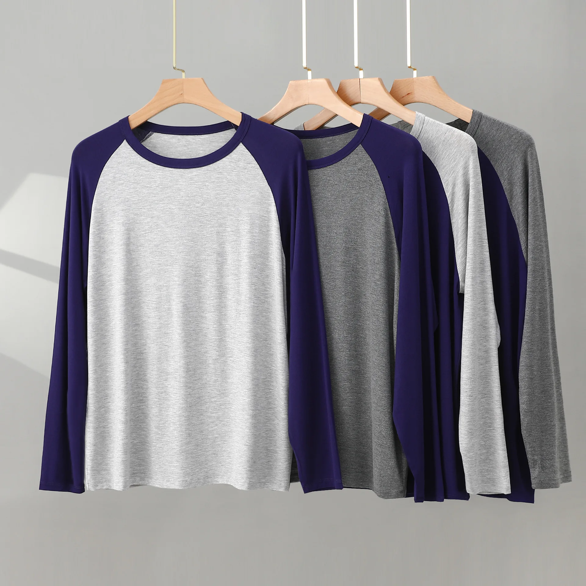 

Plus Size Spring and Autumn Modal Long Sleeve Simple Casual Pajama Men's Soft Nightwear Home Clothes Students Sleepwear Fashion