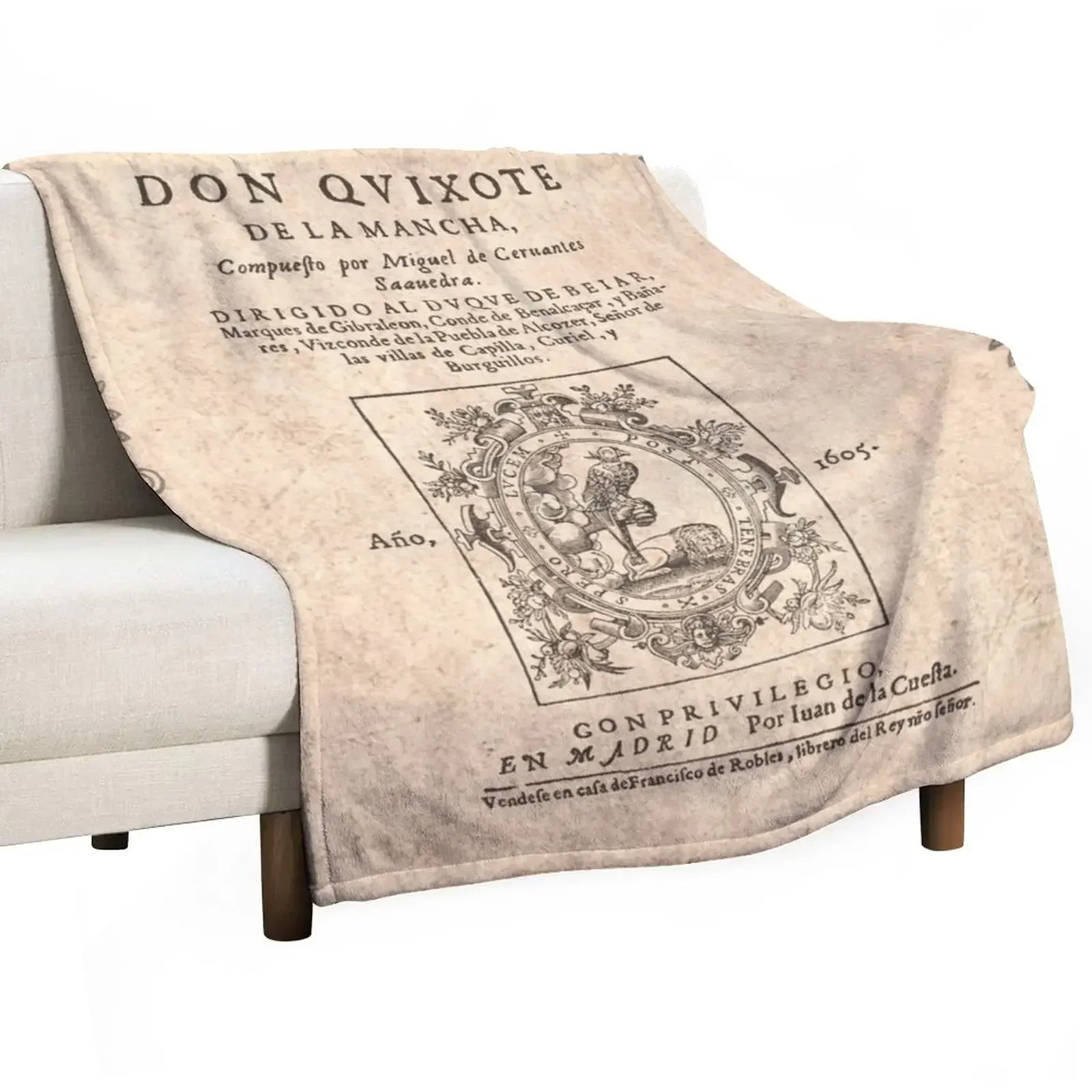 Cervantes, Don Quijote de la Mancha 1605 Throw Blanket Bed covers Bed Fashionable Blankets