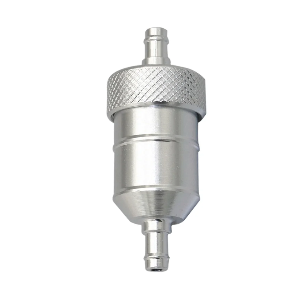 

Aluminum Alloy Gas Fuel Filter For Motorcycle Universal Fit Lightweight Cnc Machined Silver Oil Filter Motorcycle Parts