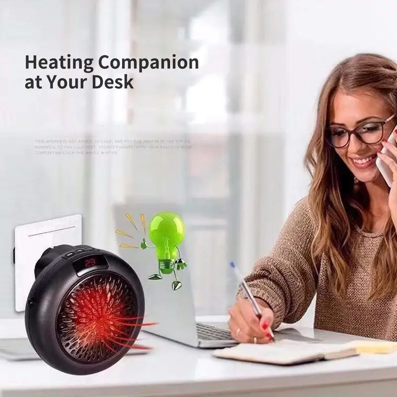 Electric Heater Home Office Desk Mini Heater Portable Electric Air Heater PTC Ceramic Heating Element Heats Up In 3 Seconds