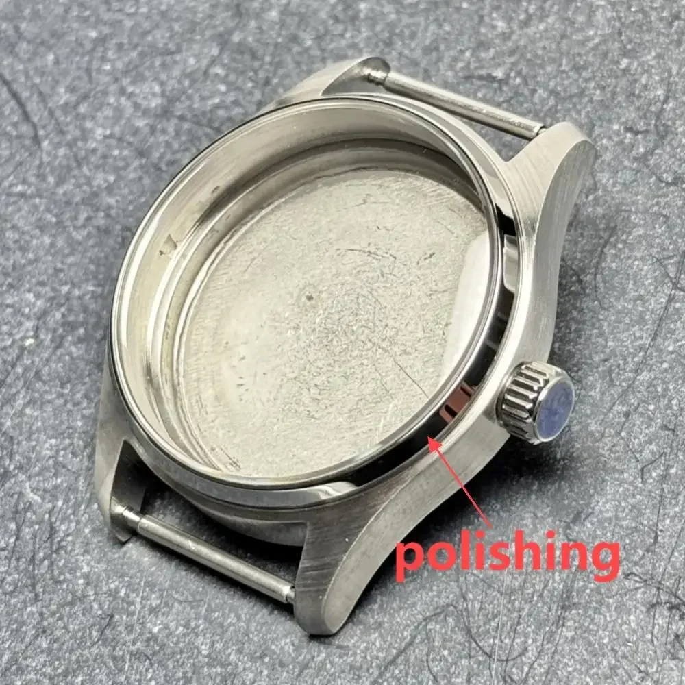 New 36/39mm Pilot Little Prince Watch Case set For IWC Stainless Steel Sapphire Glass 20ATM Fit NH35 Movement Part glass back
