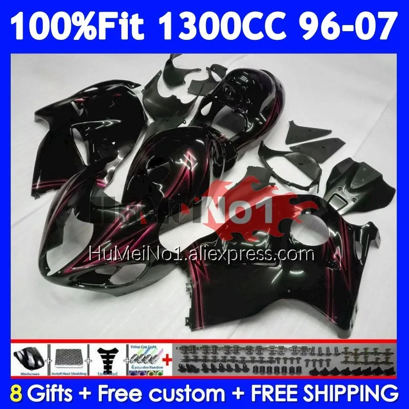 Fairing For SUZUKI Hayabusa GSXR-1300 GSXR Hot black 1300 CC 125No.174 GSXR1300 1996 1997 1998 1999 2000 2001 02 03 04 05 06 07