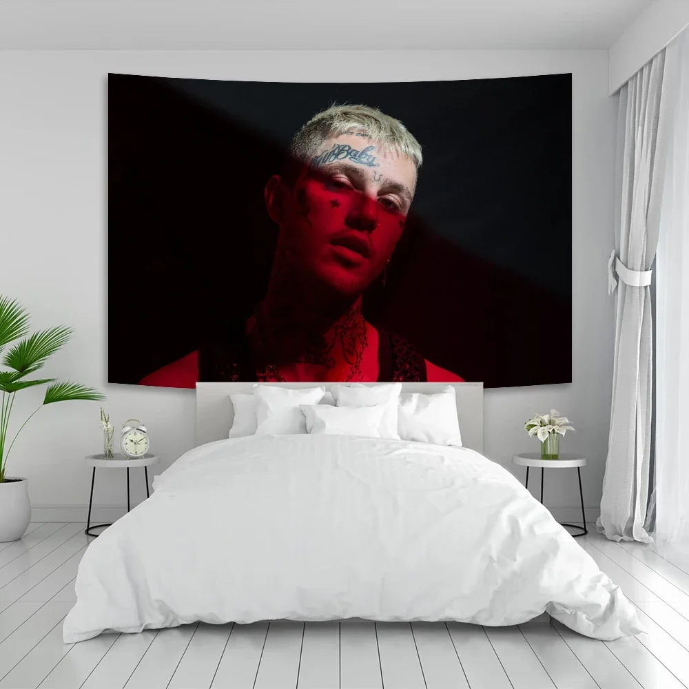 Singer Lil Peep Canvas Tapestry Aesthetic Printed Wall Hanging Bedding Carpets Decoration For Home