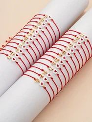 Go2boho Red Rope Frienship Bracelet Love Heart Letter A-Z Lukcy Best Friendship Kid Girl Gift Jewelry