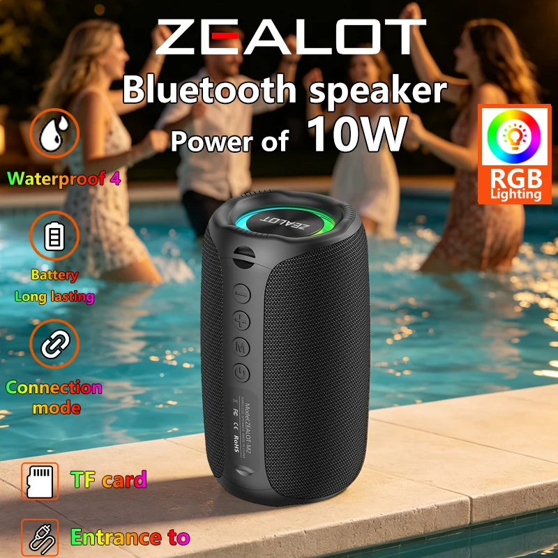Usb Sound Card - ZEALOT-M2 10W Przenośny Głośnik Bluetooth 5.4