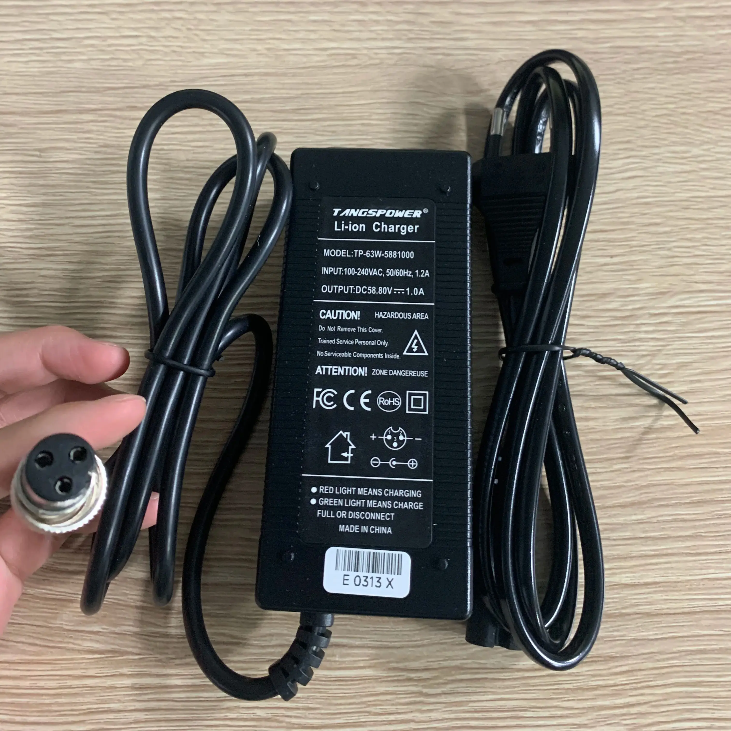Output 58.8V 1A Li-ion Battery Charger 14Series For 52V 51.8V Electric Bike Scooter Lithium Battery Pack Charger GX16 Connector