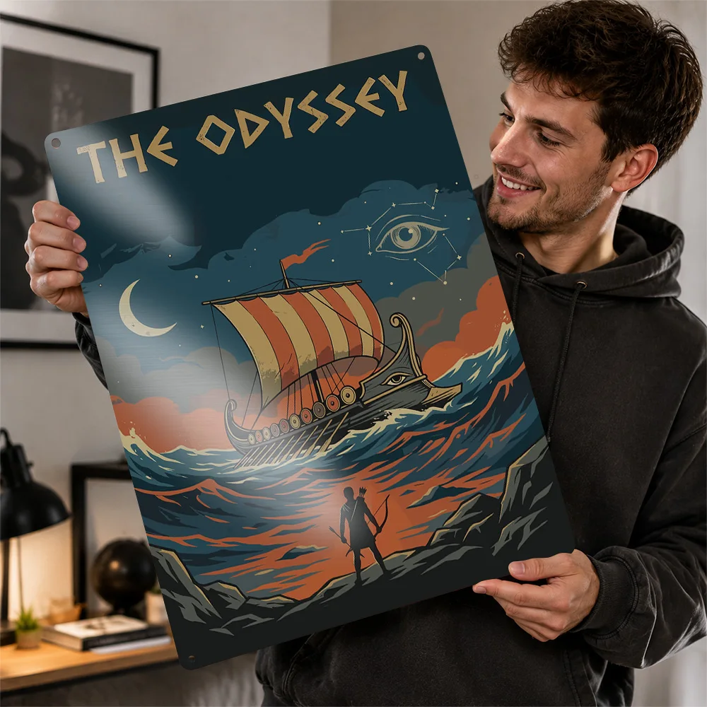 The Odyssey: Epic Voyage Illustration Metal Poster Perfect Gift for Fans Lovers Customized Wall Art Metal Sign for Decor Luxury