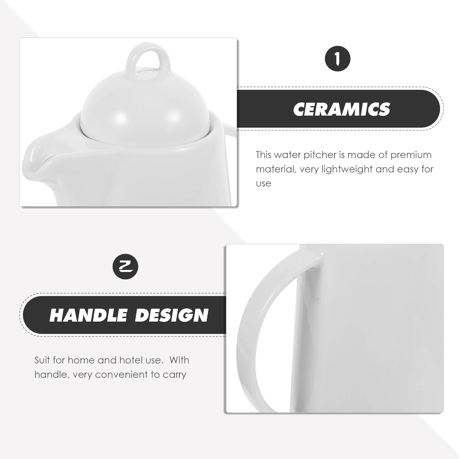 

Керамический кувшин для воды, большая емкость, ручка, крышка, легко заправка, чистый ретро-стиль, домашний отель, холодные напитки, сок, чай, кофе