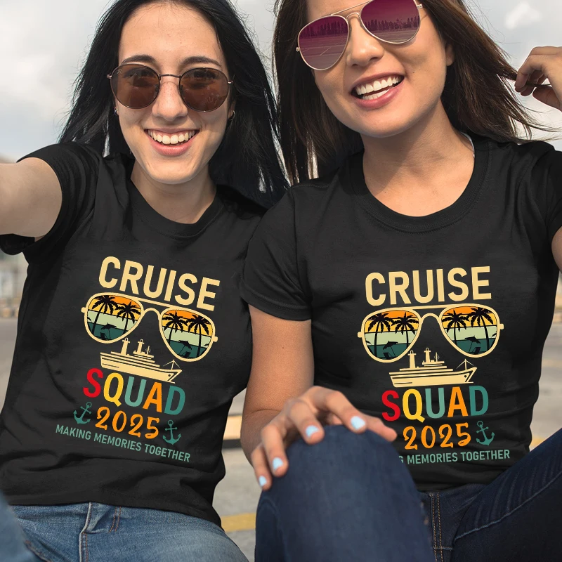 Funny Holiday Trip Shirt Family Cruise 2025 Making Memories Together T-shirts Cruise Trip T-shirts Family Matching Outfits