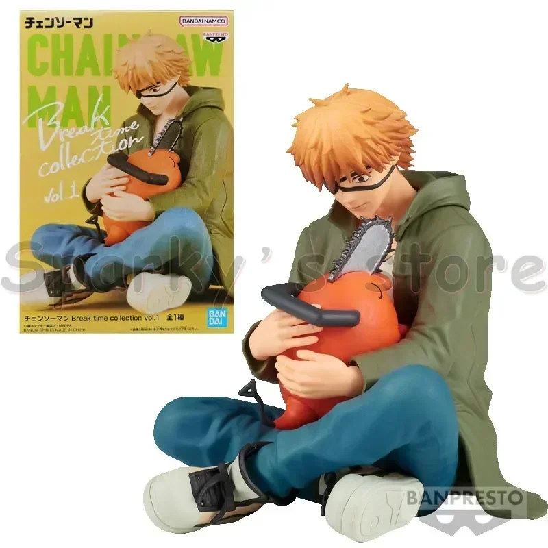 Bandai Original Break Time Collection CHAINSAW MAN Anime Figure Denji POCHITA POWER Action Figure Toys For Boys Girls Kids Gifts