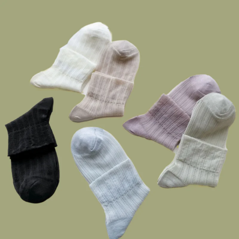 3/6 Pairs Women's Summer Comfort Socks Breathable Boat Socks Women's Ins Confinement Loose Socks Solid Color Card Stockings