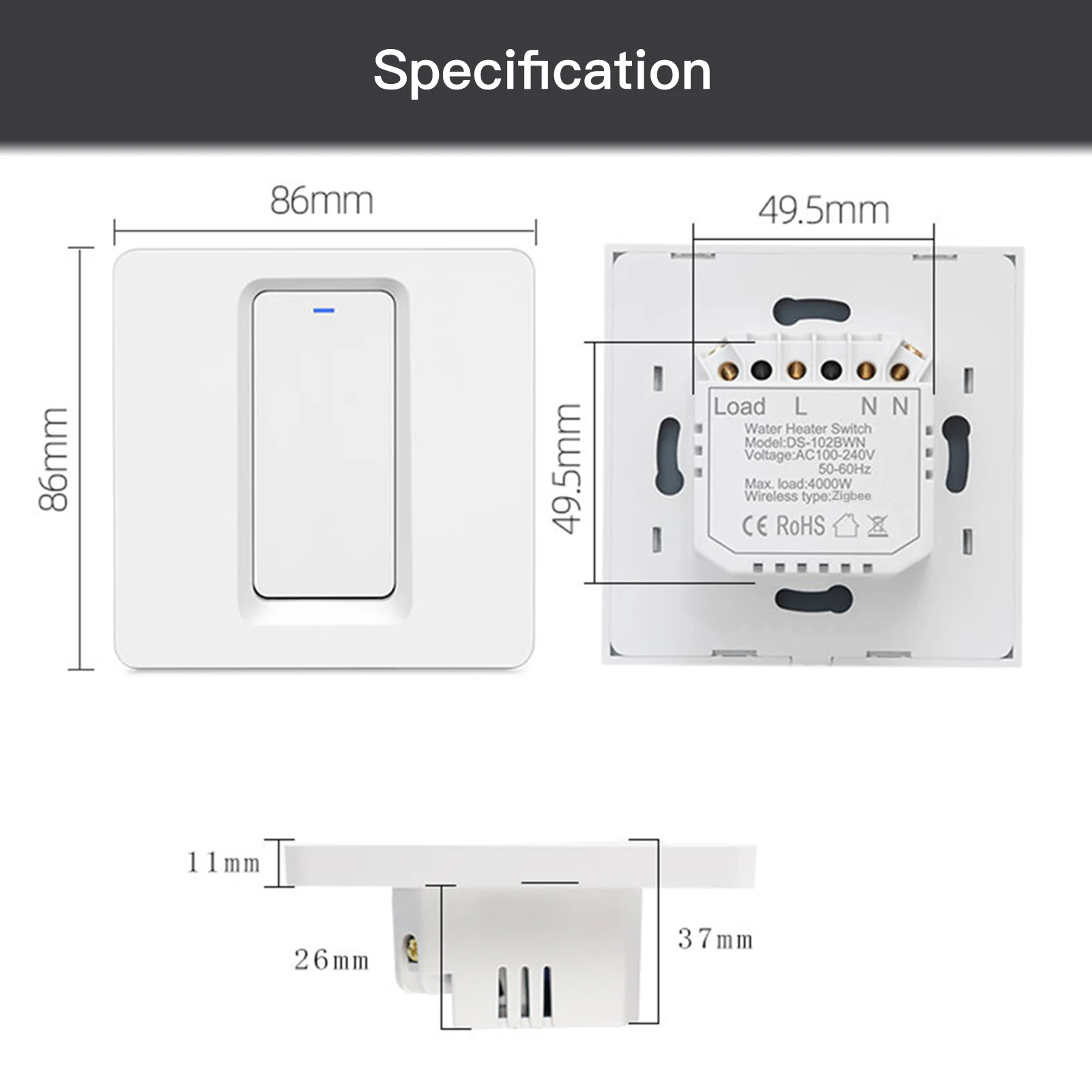 MOES Tuya Smart ZigBee Water Heater Boiler Switch Smart Life APP Wireless Control Timer for Heating Water for Alexa Google Home