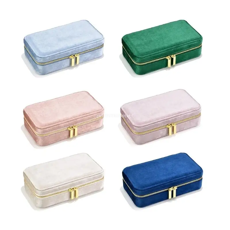 

Velvets Jewelry Storage Box Lightweight Rings Holder Jewelry Carrying Case Earring Rings Necklace Holder Display Box Dropship