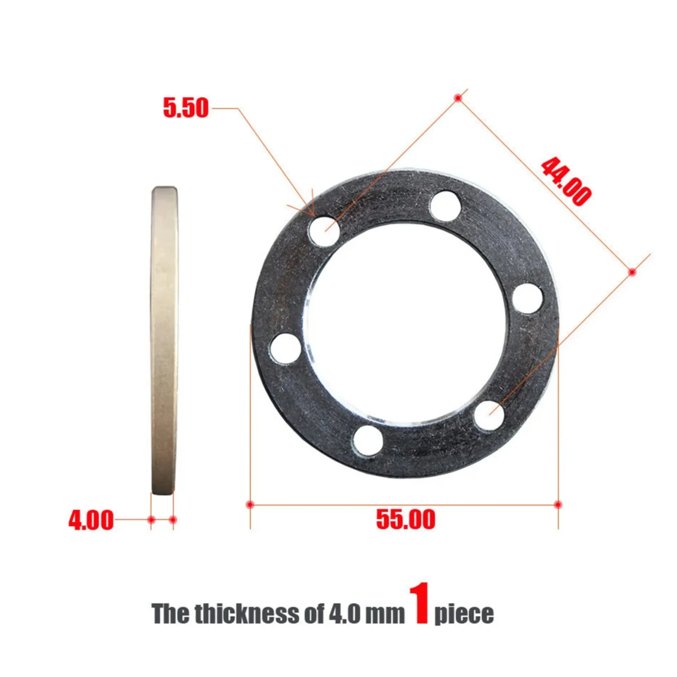 2/4/5mm E-Bike Electric Scooter Brake Pads Spacer Six Holes Disc Washer Wheel Aluminium Alloy E-Bike Scooter Brake Pads Spacer