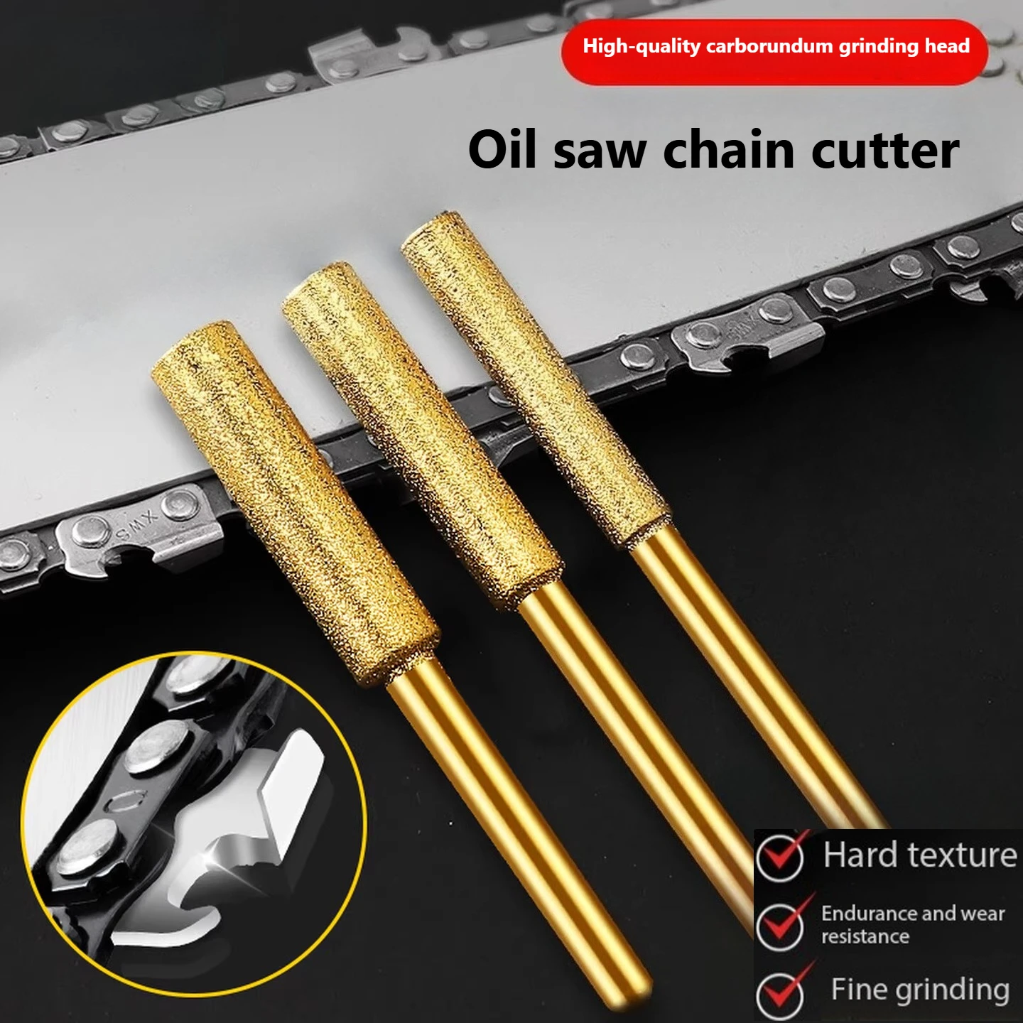 Chainsaw chain grinding head, chain grinder diamond grinding head handheld chainsaw logging saw chain grinder electric file head