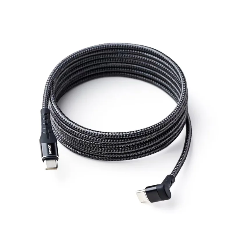 Type C to C 2m/4m Data Cable Braided Charging Cable 90 Degree Power Delivery Fast Charging for Steam Deck Console Accessories