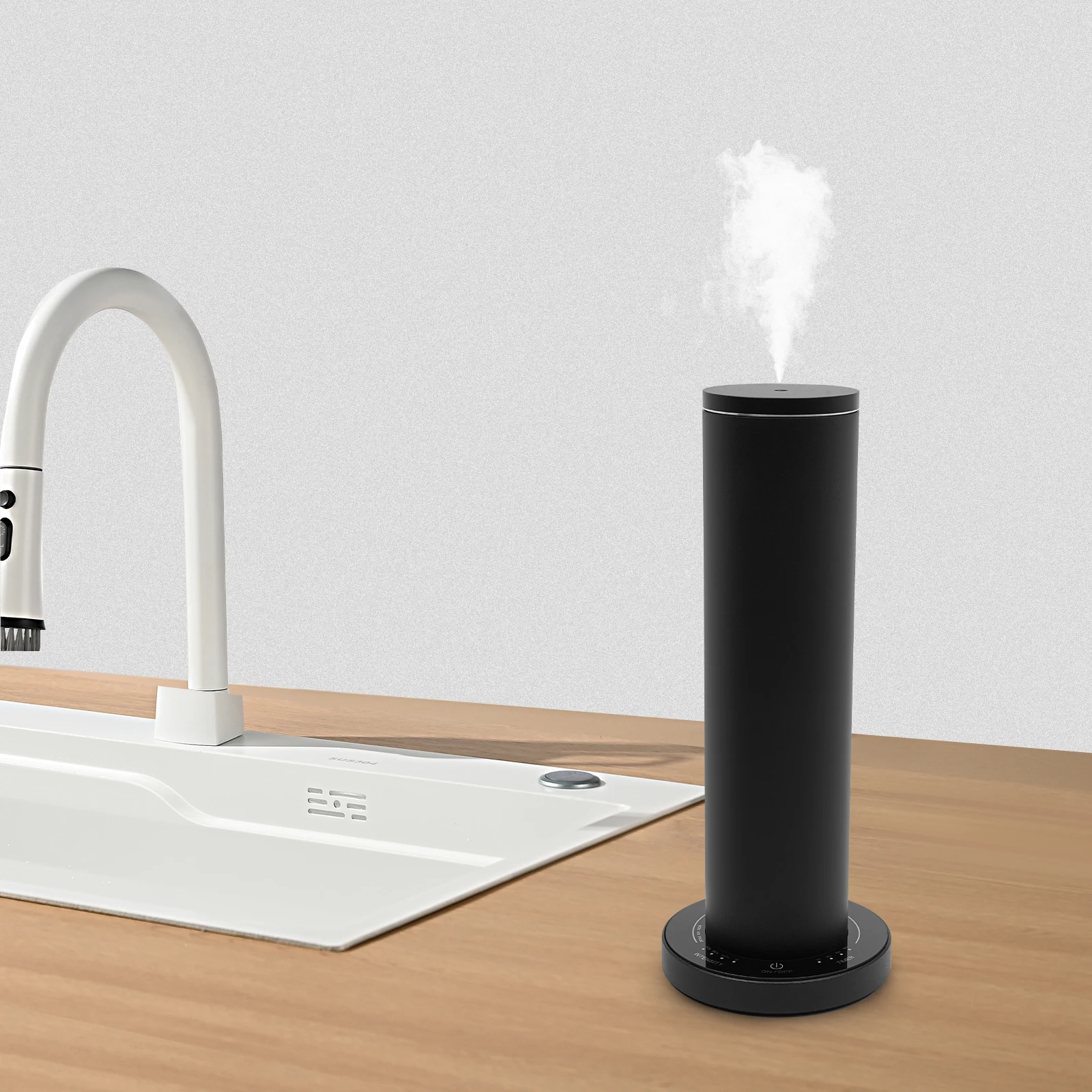 Bymaocar 수직 지능형 에센셜 오일 디퓨저, 검정색 3.72 온스 시간 초과 아로마 디퓨저, 저소음 가정용 아로마 디퓨저