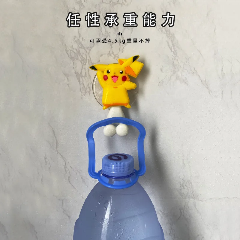 Pokemon Pikachu Wall Mounted Suction Cup Toothbrush Holder Rack Suction Hooks Bathroom Cartoon Children Toothbrushes Stand Gifts