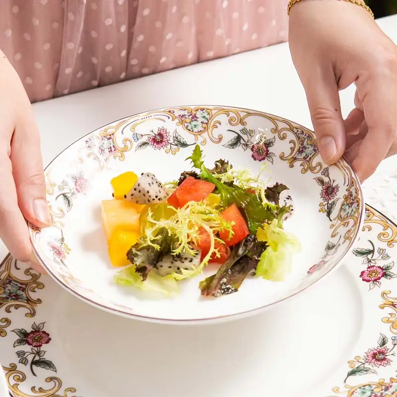 

Bone China Cerc Bowl Plate Chopstis Set Fujisan Stered Parts Home Use Dinnerware Set European Sle Porcelain Tableware