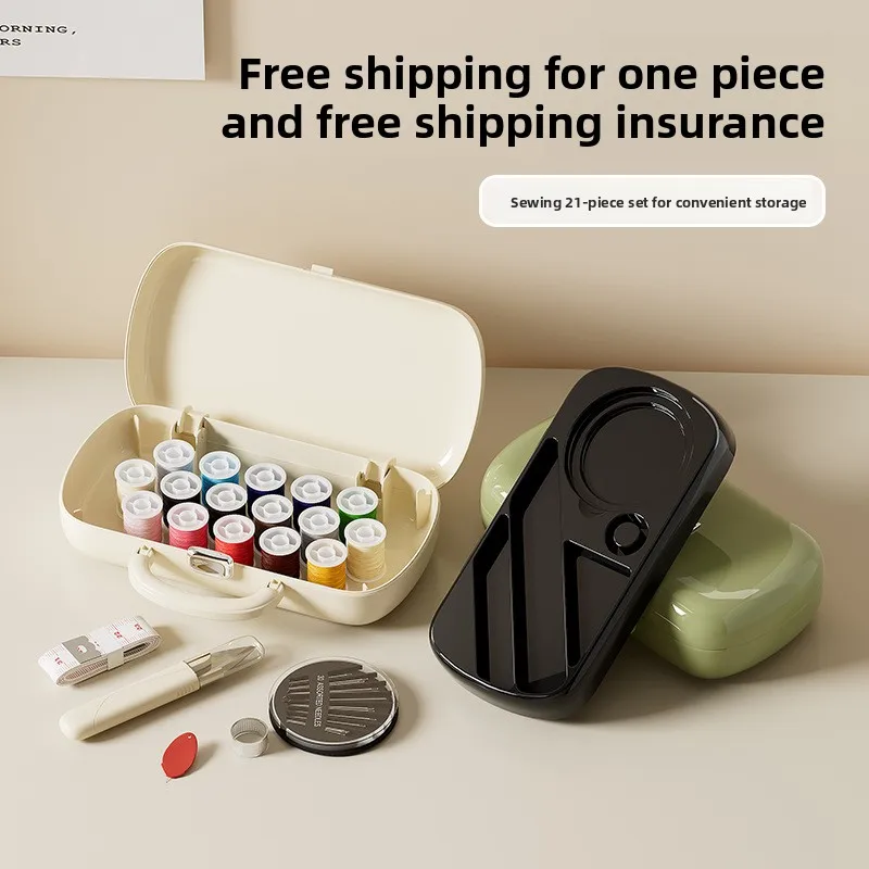 

Portable Student Dormitory Handmade Needle and Thread Storage Box Household Creative Multifunctional Double Layer Sewing Kit