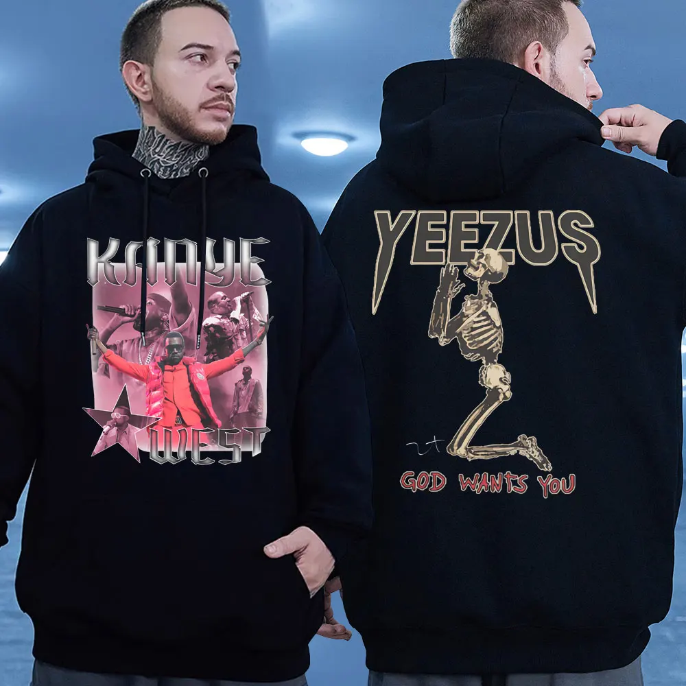 

Rapper Kanye West Yeezus Vintage Hoodies Men Women's Fashion Hip Hop Style Sweatshirts Oversized Streetwear Long Sleeve Hoodie