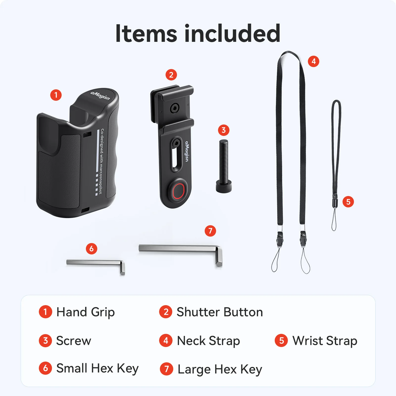 Kit impugnatura aMagisn Xplorer per serie Insta360 Ace, impugnatura per fotocamera in plastica ABS con pulsante otturatore per accessori Insta 360 Ace Pro 2
