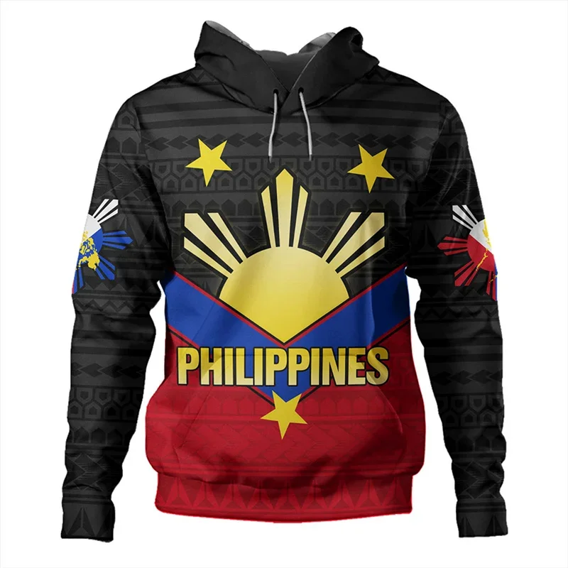 Philippines Filipinos Polynesian Tattoo Lapu Lapu Sun Tribal 3D Printing Hoodies For Men Kid Fashion Hooded Hoody Pullovers