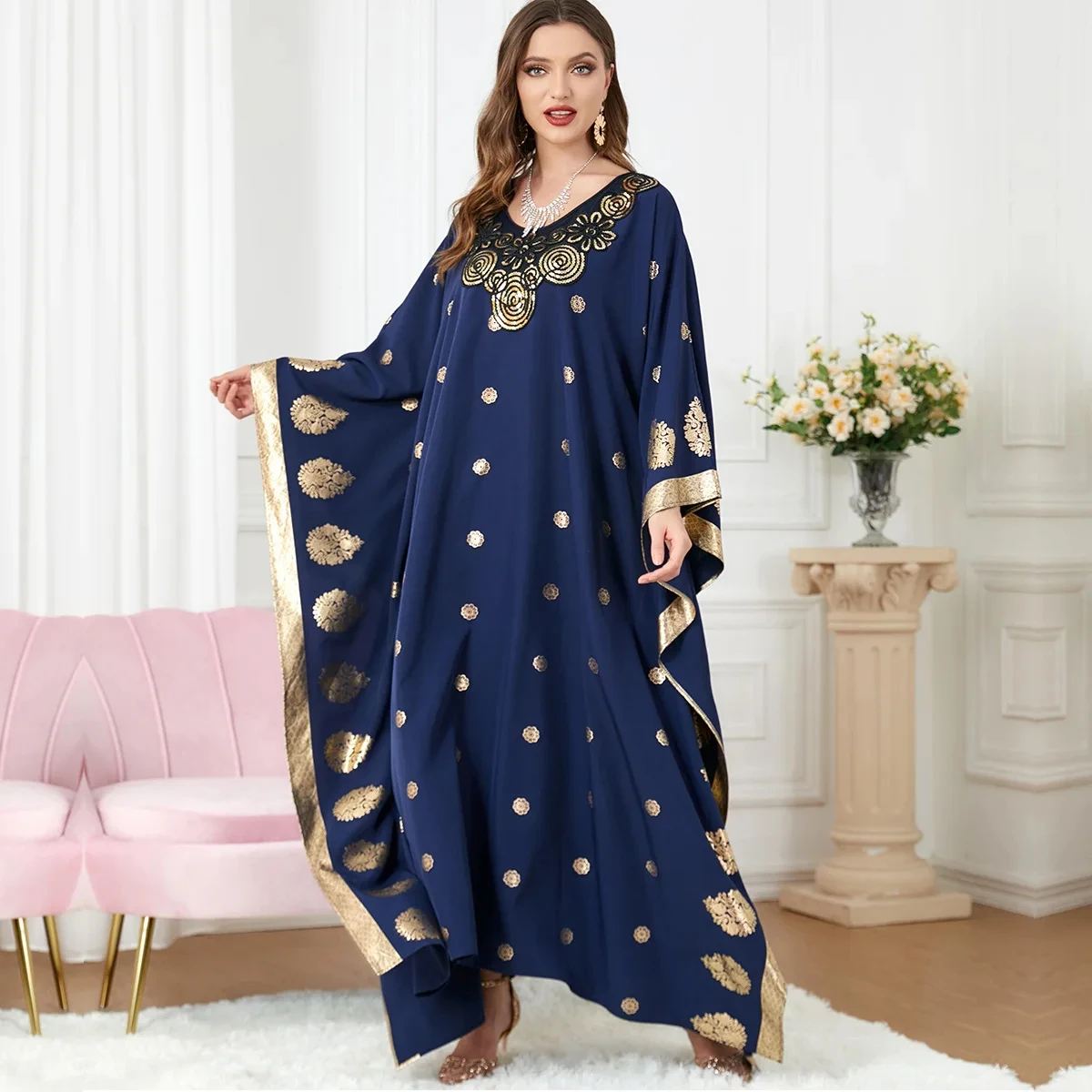 

Morocco Party Dress Muslim Women Abaya Prayer Caftan Batwing Sleeve Robe India Maxi Abayas Dubai Turkey Longue Vestidos Largos