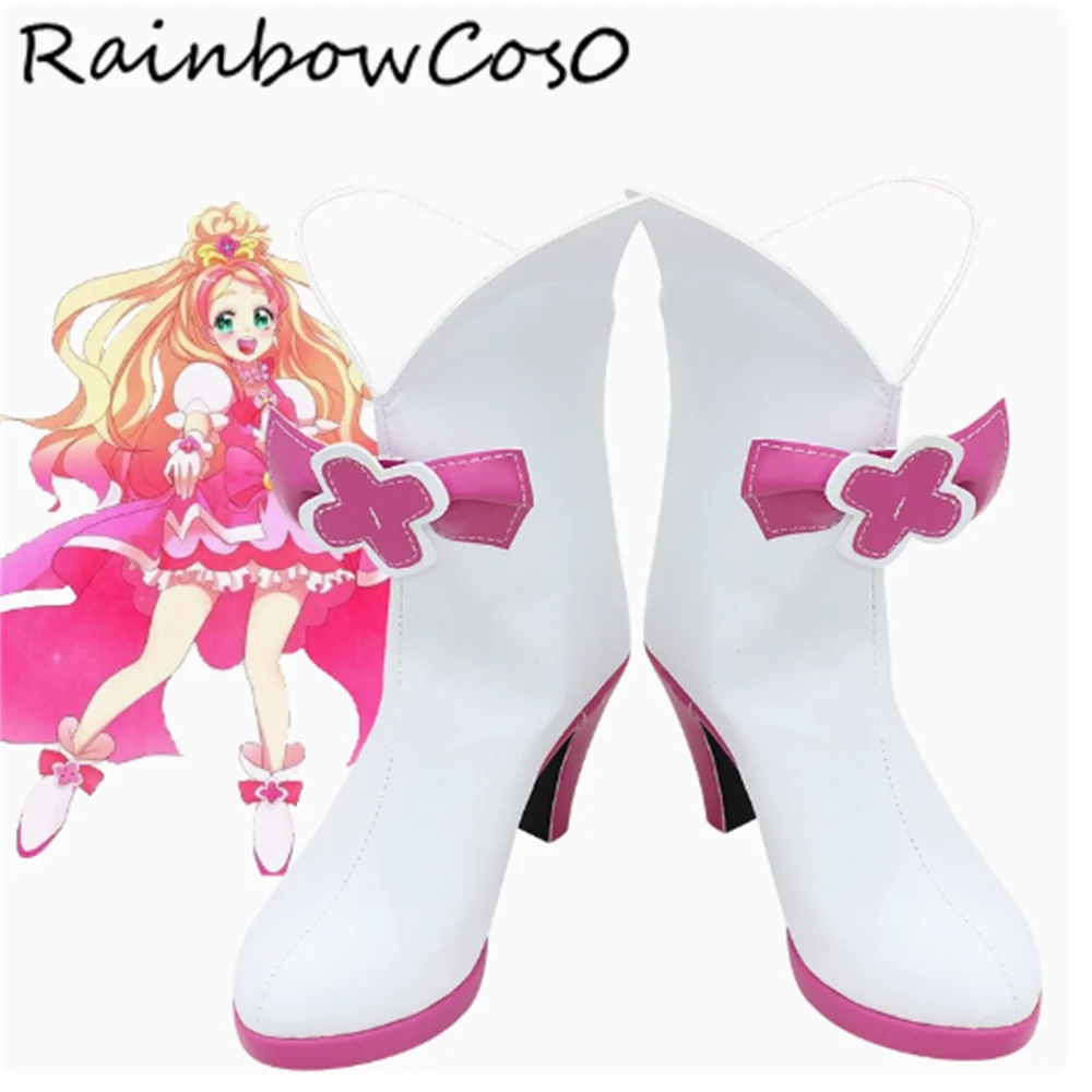 

Haruno Haruka Cure Flora Go Princess Обувь для косплея Сапоги Игра Аниме Вечеринка Хэллоуин RainbowCos0 W4817
