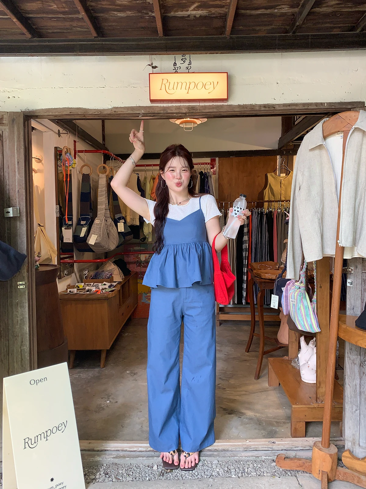 

Faionable Korean Sle Summer Outfit Women's Casual Pants Top Layered Wear ort Sve Long Pants Two-Piece Set