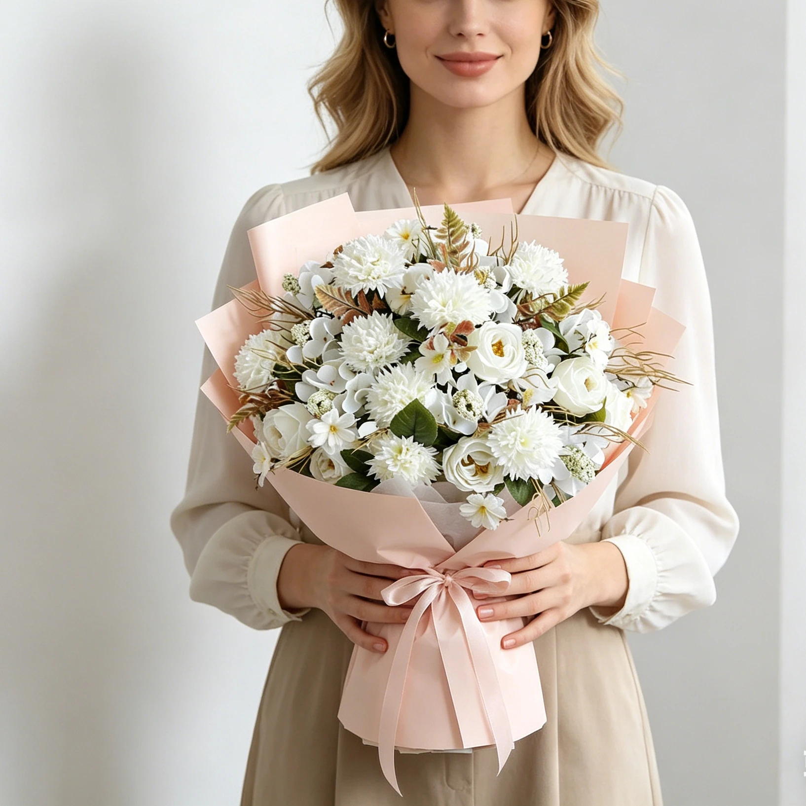 1/4 Stück Künstliche Blumen Rose Deko Hochzeit Brautstrauß Outdoor Garten Seiden-Pfingstrose Muttertag Vase Handgemachtes Geschenk Abschlussfeier