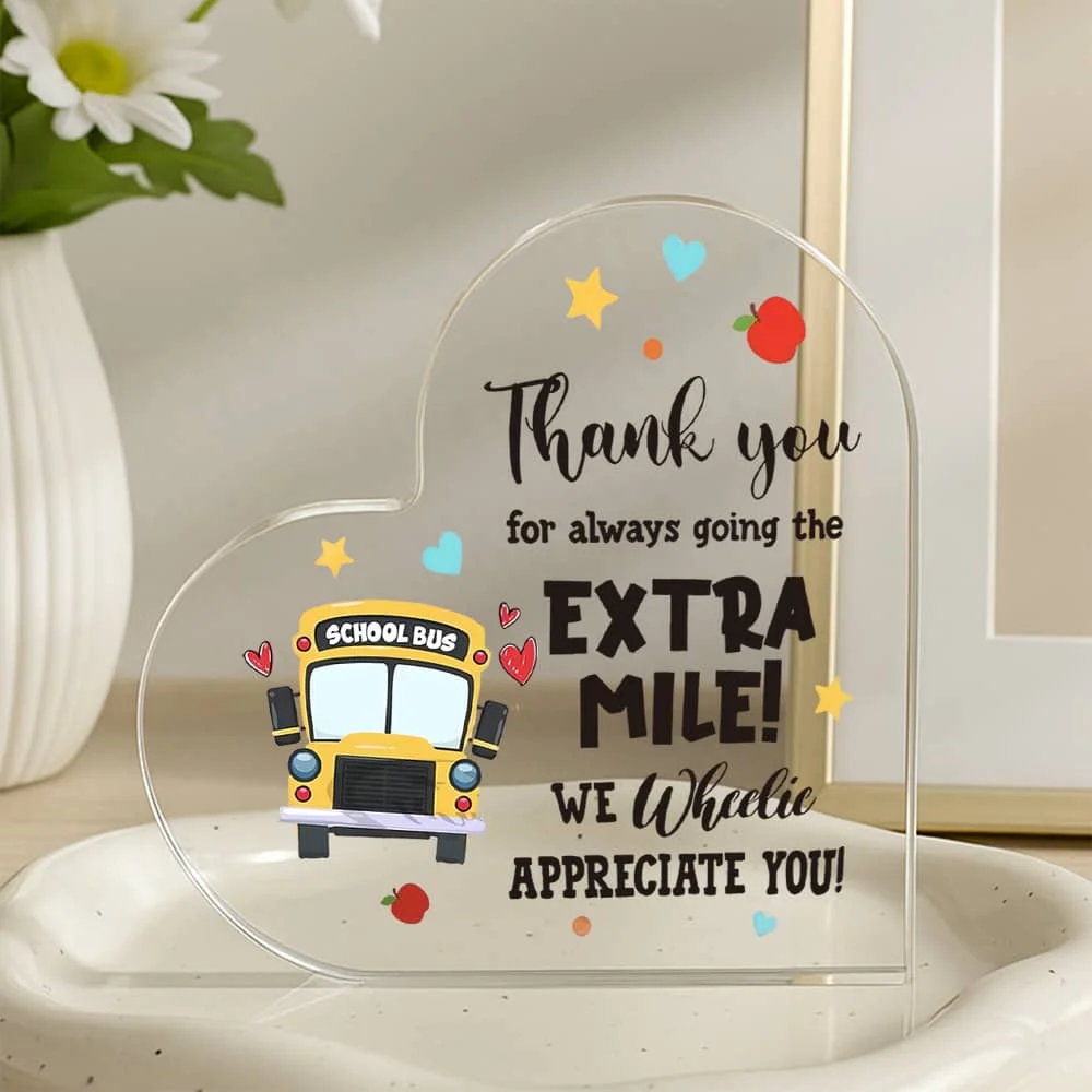 Thank You Bus Driver Acrylic Gift, Desk Decor for Women