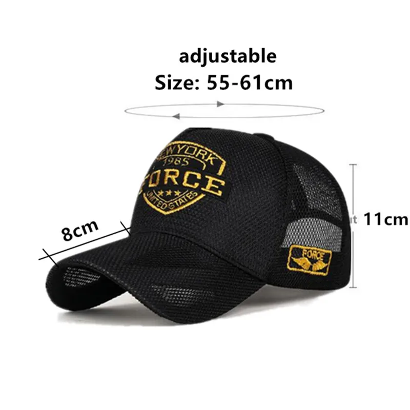 New Summer Hollow Mesh Cap Breathable Baseball Caps For Men And Women Golf Cap Sunscreen Travel Hats Camping Fishing Cap Unisex