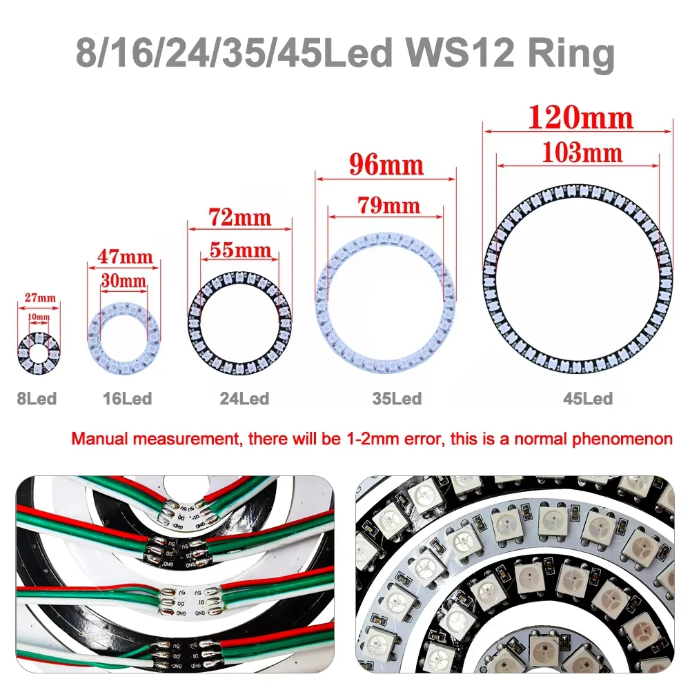 Kit de anel de LED WS2812B DC5 - Ws2812B Strip 5V avaliação e preço