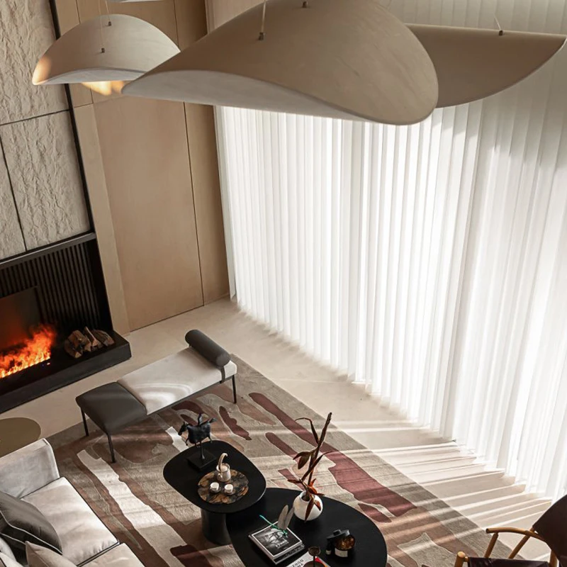 الشمال الحد الأدنى وابي سابي ثريا حريرية المعيشة غرفة الطعام بار المنزل ديكو قلادة Led مصباح غرفة نوم علوي معلقة تركيب المصابيح