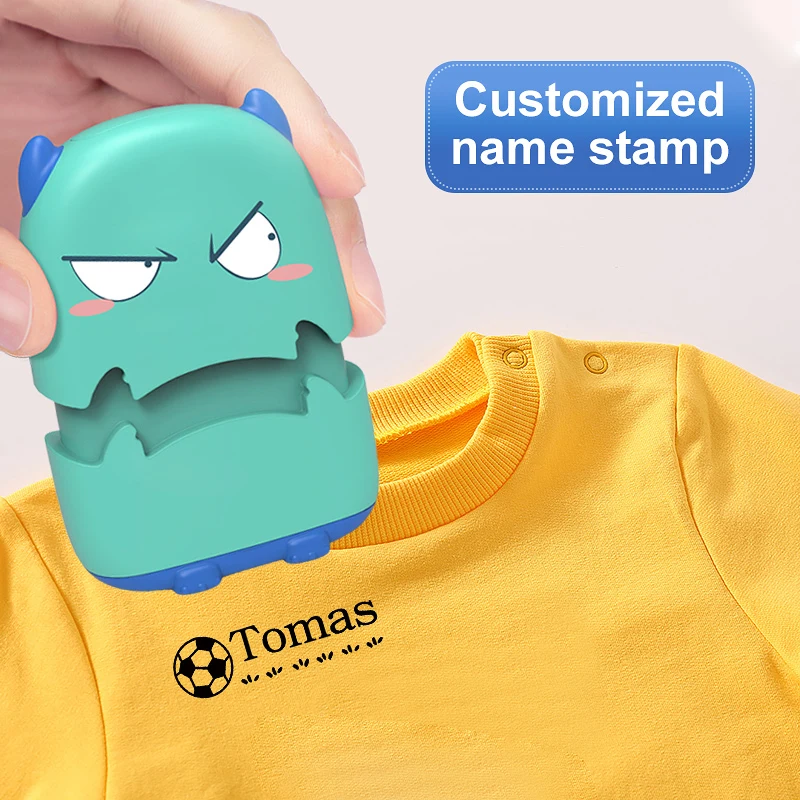 

Personalized Kids name Stamp Gift Ideas, Reusable Waterproof Name Seal with Black Ink-Custom Kindergarten Supplies for Students