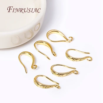 18K 금 도금 귀걸이 후크, 오픈 루프, 귀걸이 용품, DIY 액세서리
