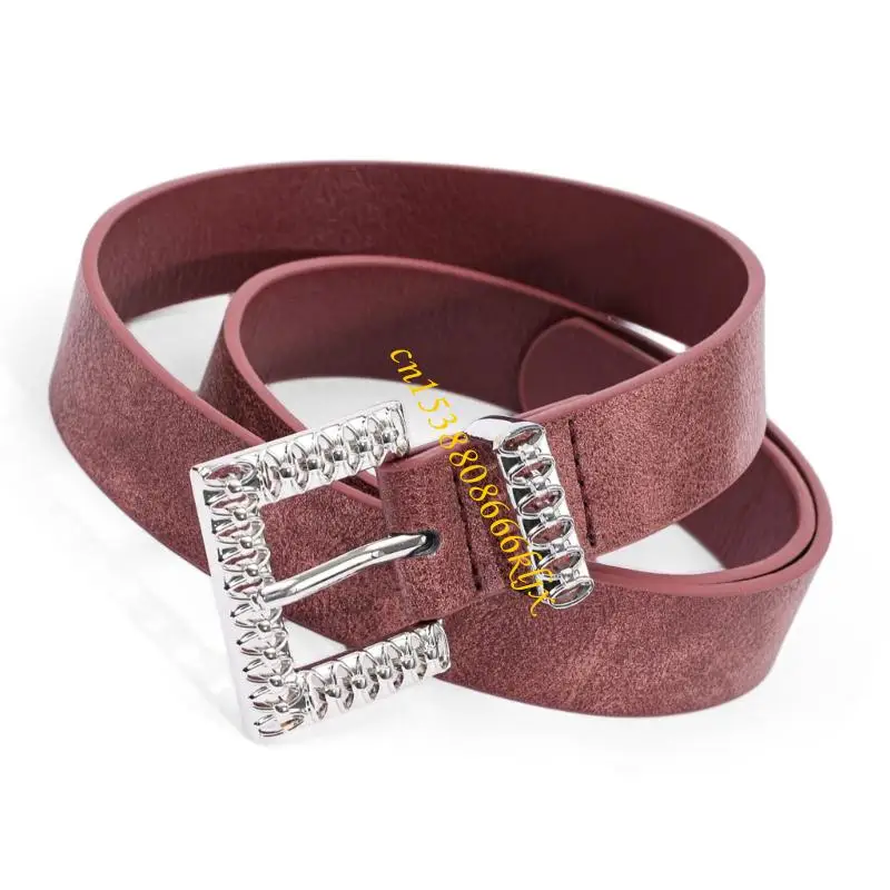 Domande da donna con fibbie quadrate in flessibile in pelle flessibile in pelle regolabile cinturino 066c