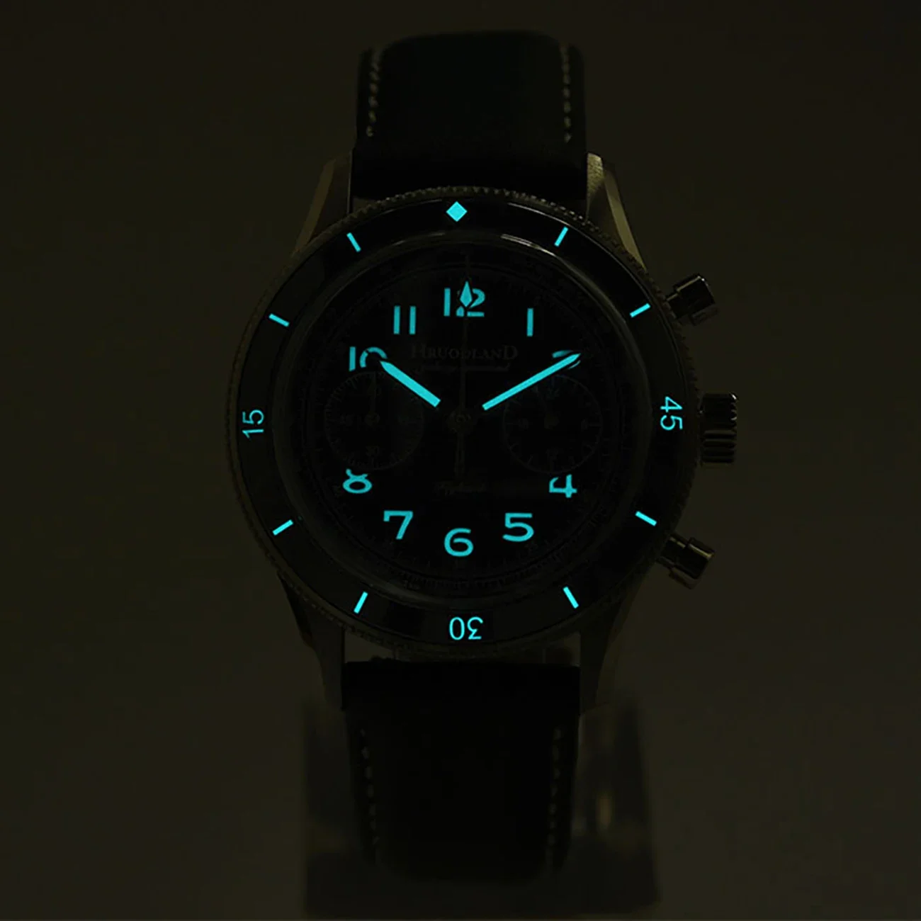 Hruodland F019 Watch For Men Retro VK64 AC Chronograph Quartz Acrylic Glass BGW-9 Luminous Fashion Wristwatch 10Bar Waterproof