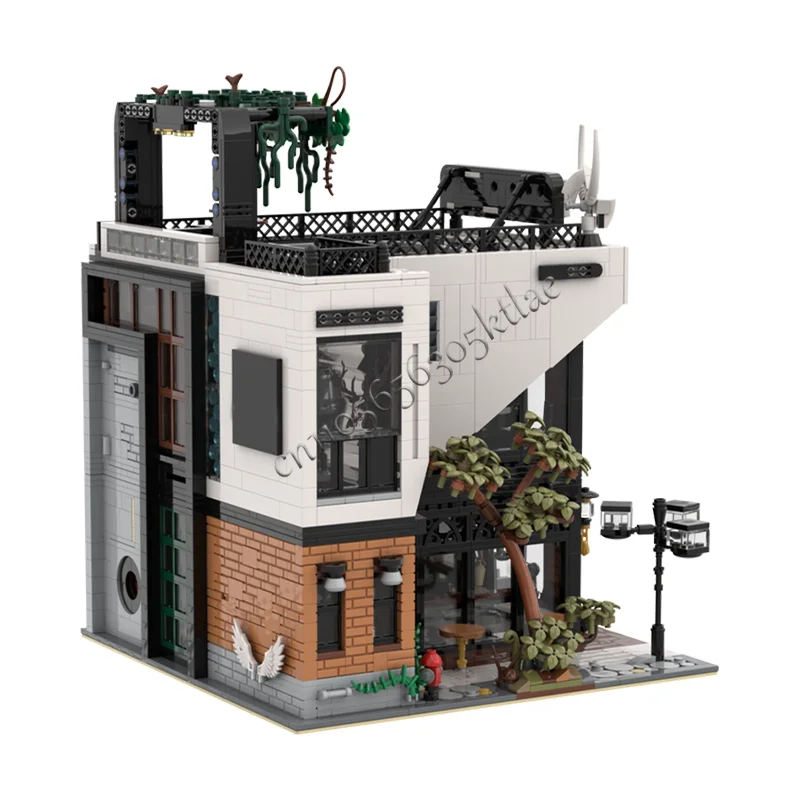 1955년 인기 판매 PCS 인기 거리 풍경 골목 모듈식 건축 어린이 DIY 모델 블록 장난감 생일 선물