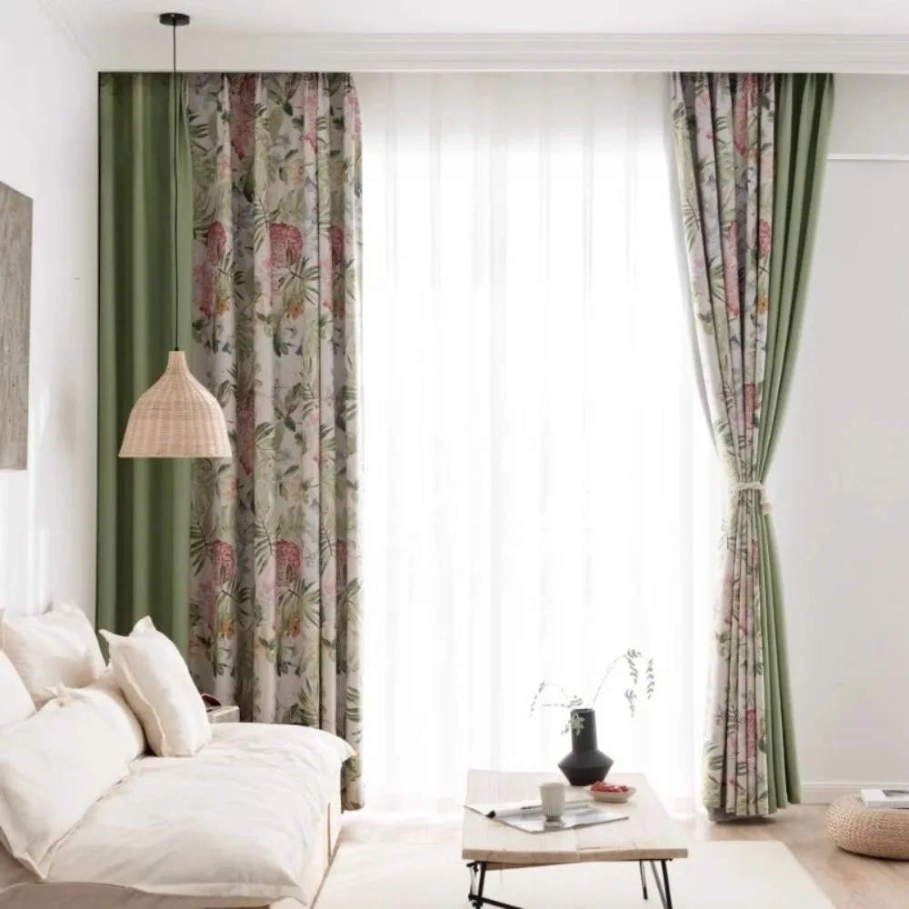

American Fresh Pastoral Style Rural Cotton Linen Simple Beauty Wild Villa Curtains for Bedroom Living Room Window Custom Drapes