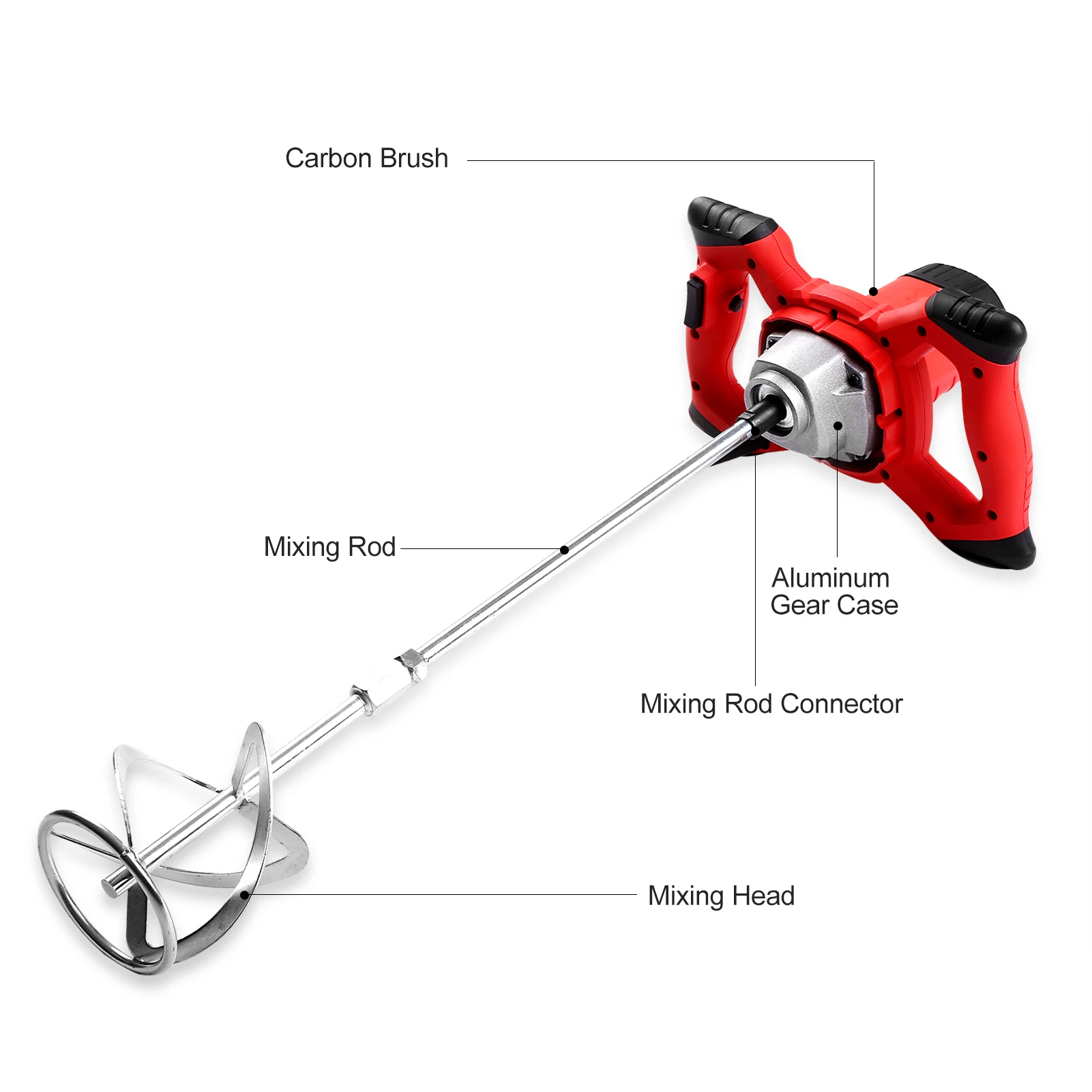 Agitateur électrique pour centre commercial en béton, 6 vitesses, mastic, mortier, peinture, boue